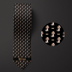 Black Cartoon Beagle Krawatte