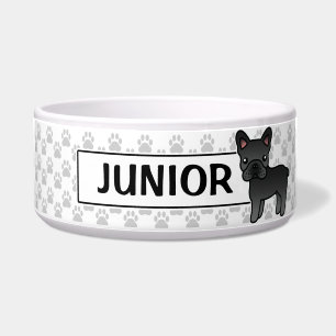 Black Cartoon French Bulldog Napf