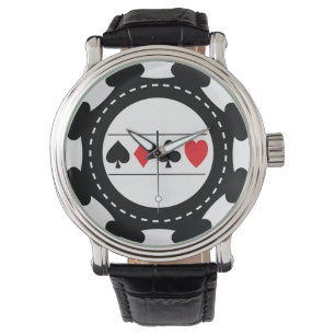 Black Casino Chip Watch Armbanduhr