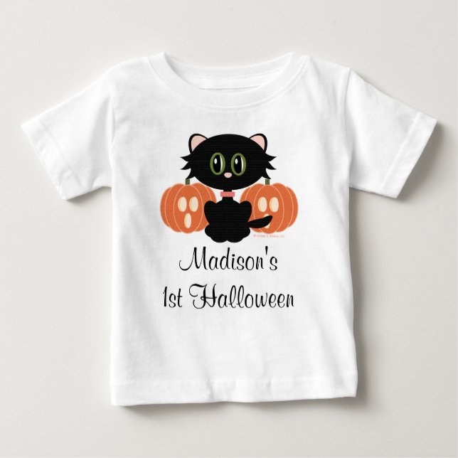 Black Cat 1. Halloween-T - Shirt (Vorderseite)