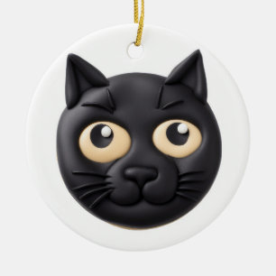 Black Cat 3D Inspiriert Keramik Ornament
