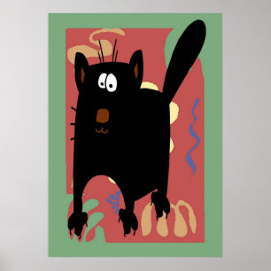 Black Cat Abstrakt Poster
