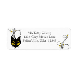 Black Cat Address Label