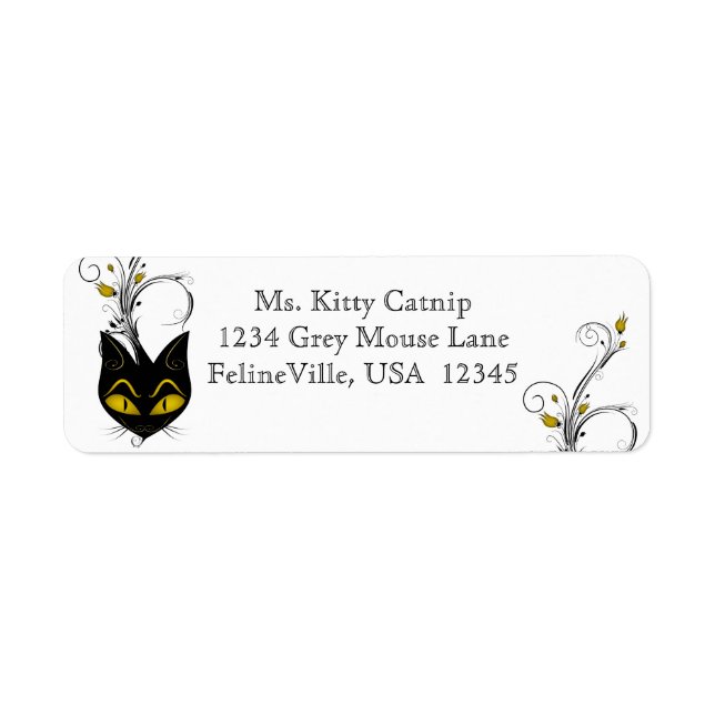 Black Cat Address Label (Vorne)
