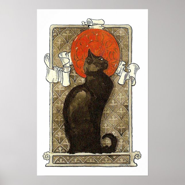 Black Cat, Alexandre Steinlen Poster (Vorne)