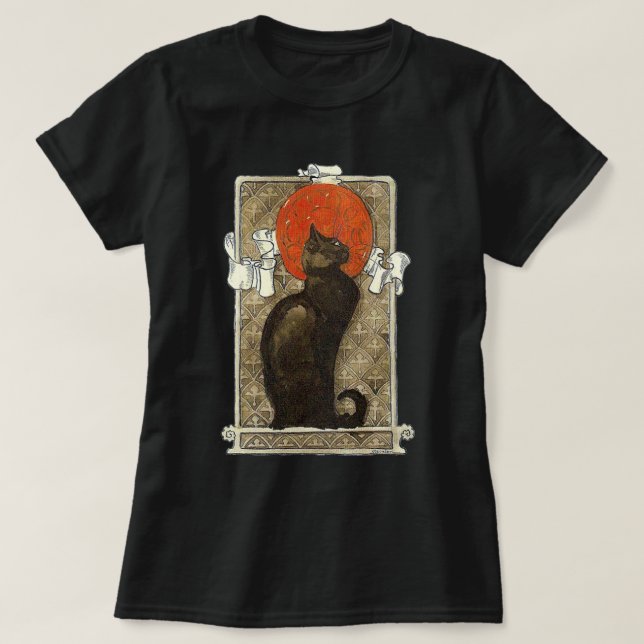 Black Cat, Alexandre Steinlen T-Shirt (Design vorne)
