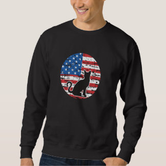 Black Cat American Feline Usa Flag Farben 4. J Sweatshirt