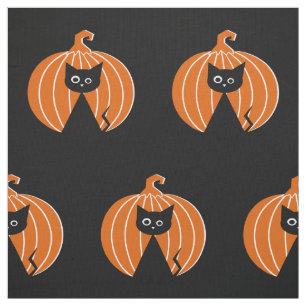 Black Cat {and} Pumpkin Stoff