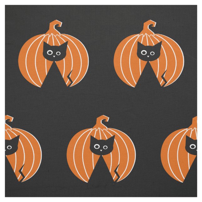 Black Cat {and} Pumpkin Stoff (Muster)