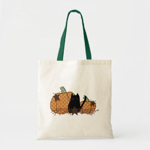 Black Cat and Pumpkins Bag Tragetasche
