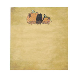 Black Cat and Pumpkins Notepad Notizblock