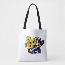 Black Cat and Sunflowers