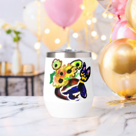 Black Cat and Sunflowers