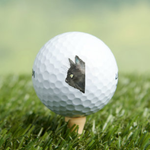 Black Cat Animal Lover Kitty Kitten Pet Golfball