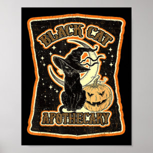Black Cat Apothecary Funny Halloween Costume Poster
