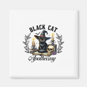 Black Cat Apothecary Funny Halloween Witchy Women Magnet