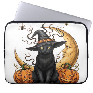 Black Cat Apothecary � Halloween Hexen-Mond & Kürb Laptopschutzhülle