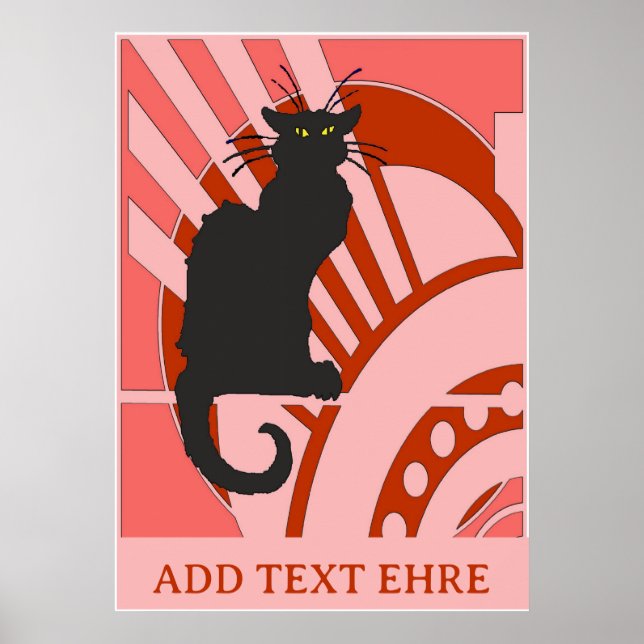 Black Cat Art Deco Poster (Vorne)