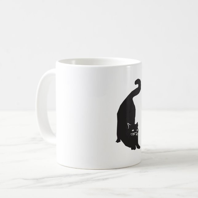 Black Cat Art Kaffeetasse (Vorderseite Links)