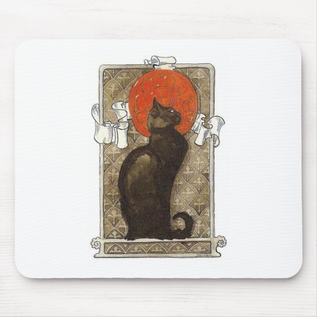 Black Cat - Art Nouveau - Theophile Steinlen Mousepad (Vorne)