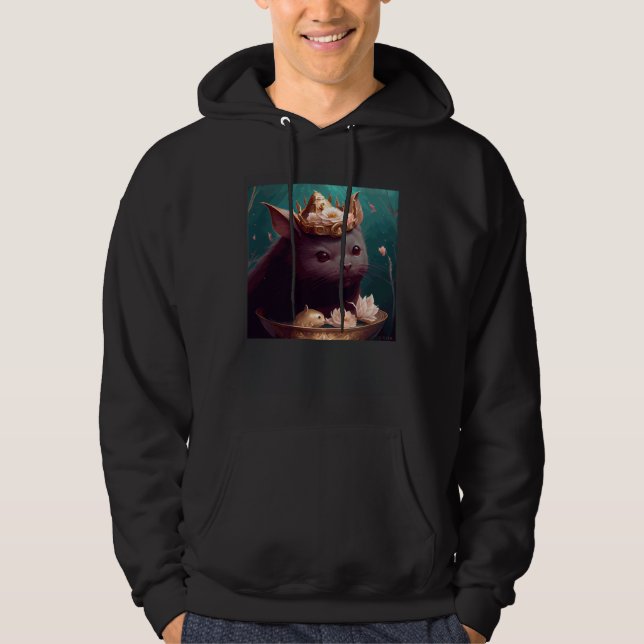 Black Cat Axolotl Chocolate Hoodie (Vorderseite)