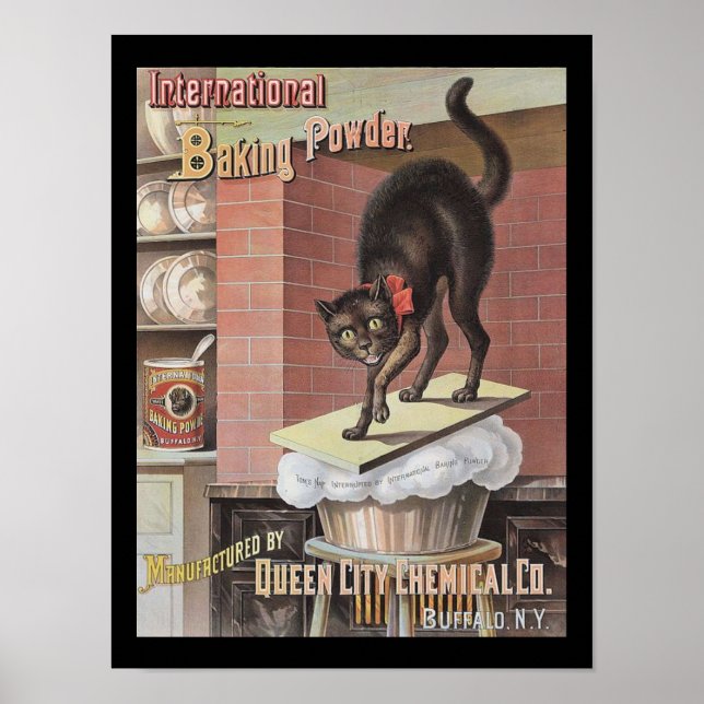 Black Cat Baking Soda Buffalo New York Postcard Poster (Vorne)