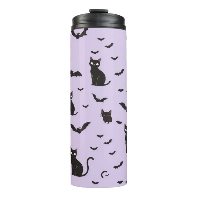 Black Cat & Bat Mischief Thermosbecher (Vorderseite)