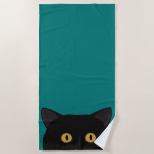 Black Cat Beach Handtuch