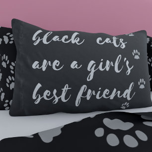Black Cat Best Friend Zitat Kissen Fall Kissenbezug