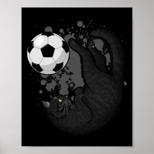 Black Cat Bicycle Kick - Fußballfans Frauen Männer Poster