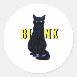 Black Cat Binx Halloween Gifts Party Runder Aufkleber