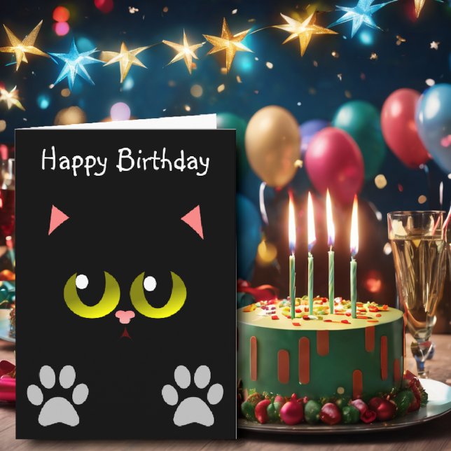 Black Cat Birthday Karte (Von Creator hochgeladen)