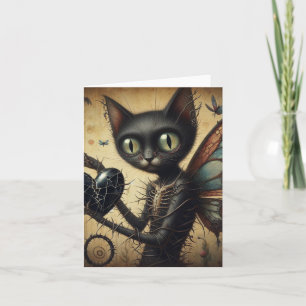 Black Cat Black Heart Thorns Alle Gelegenheiten Karte