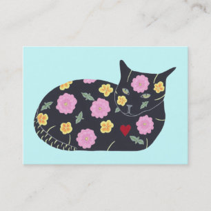 Black Cat Blume Pflanze Katzen können Bus essen. K Visitenkarte