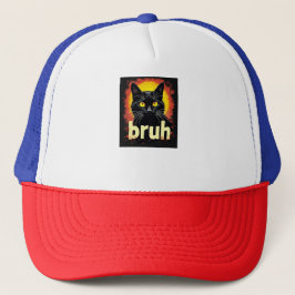 Black Cat Bruh Meme - Funny Cat Hat Truckerkappe