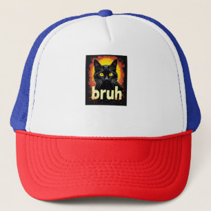 Black Cat Bruh Meme - Funny Cat Hat Truckerkappe