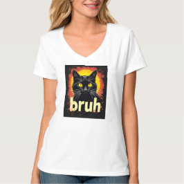 Black Cat Bruh Meme - Funny Cat T-Shirt
