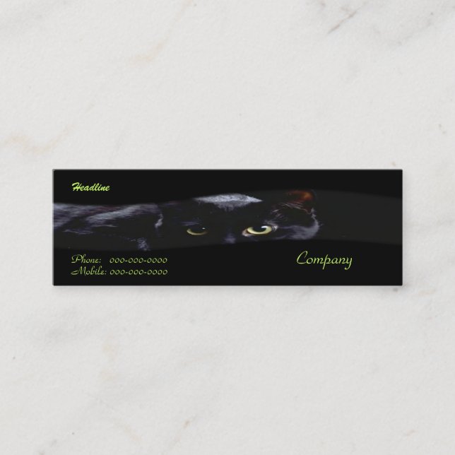 Black Cat Business Card Mini Visitenkarte (Vorderseite)