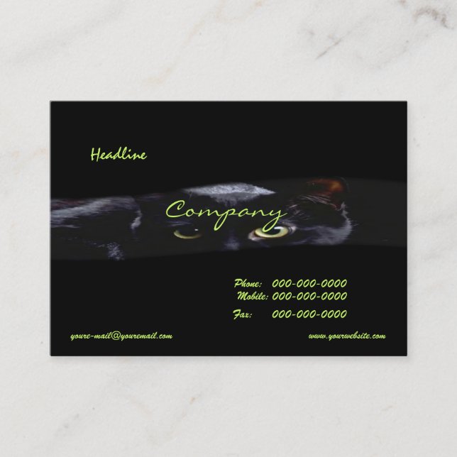 Black Cat Business Card Visitenkarte (Vorderseite)