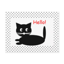 Black Cat Cartoon - Postkarte