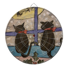 Black Cat Christmas Dartboard Dartscheibe