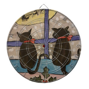 Black Cat Christmas Dartboard Dartscheibe