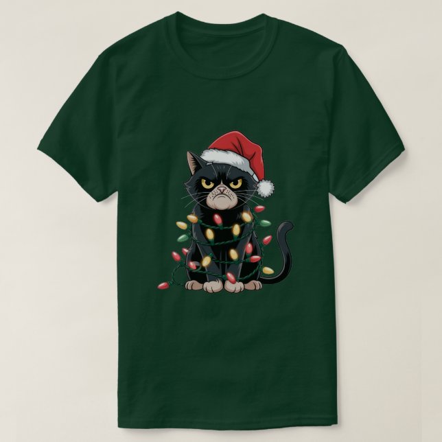 Black Cat Christmas Edition T-Shirt (Design vorne)