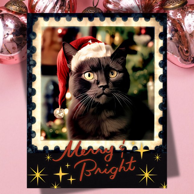 Black cat christmas  feiertagskarte (Von Creator hochgeladen)