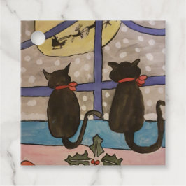 Black Cat Christmas Geschenkanhänger