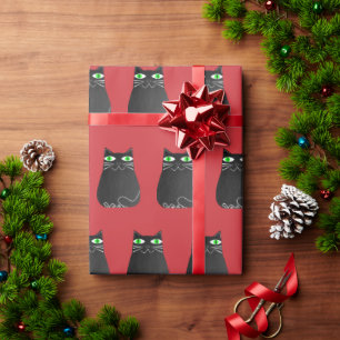 Black Cat Christmas Geschenkpapier