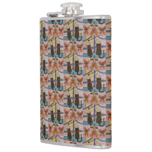 Black Cat Christmas Hip Flask Flachmann