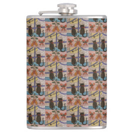 Black Cat Christmas Hip Flask Flachmann