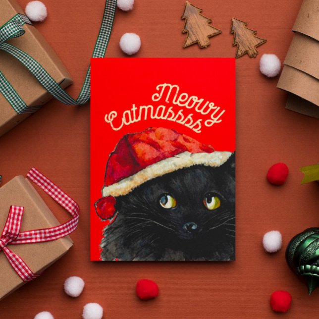 Black Cat Christmas Karte (Von Creator hochgeladen)
