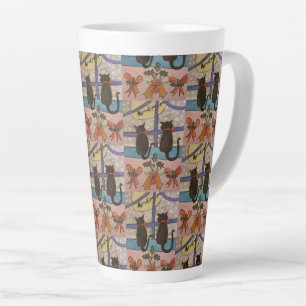 Black Cat Christmas Latte Tasse